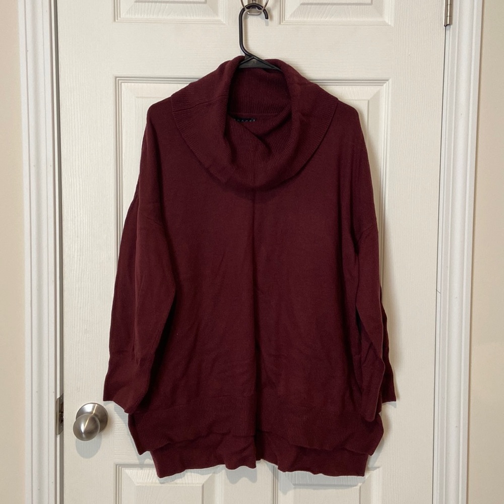 Maroon Cow Neck Sweater